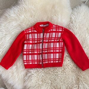 Vintage Cozy Red Plaid Toddler/Kids Sweater